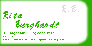 rita burghardt business card